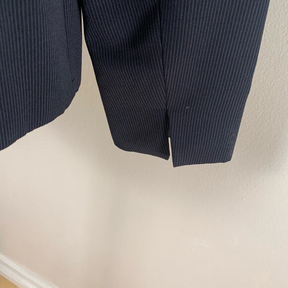 Le Suit Petite Size 12 2-Piece Suit w/ Blazer Jacket Black Pinstripe Minimalist - Picture 6 of 13